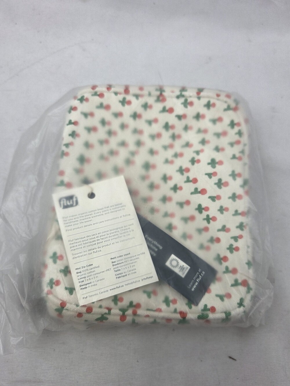 NWT - Fluf Mini Zip Cube Tiny Roses - Picture 7 of 7